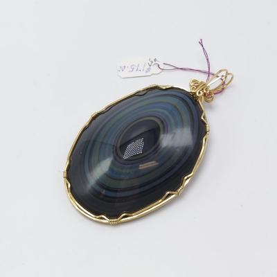 14k Wrapped Semi Precious Stone Pendants (B1-BBL)