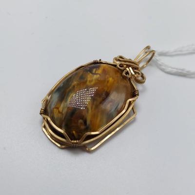 14k Wrapped Semi Precious Stone Pendants (B1-BBL)