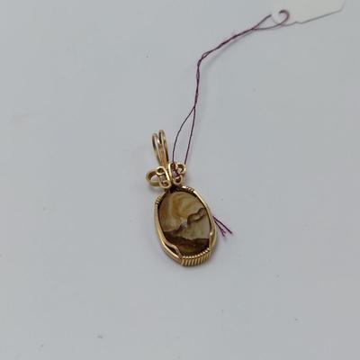 14k Wrapped Semi Precious Stone Pendants (B1-BBL)
