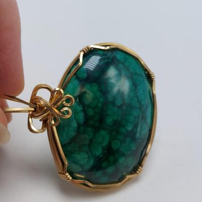 14k Wrapped Semi Precious Stone Pendants (B1-BBL)