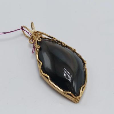 14k Wrapped Semi Precious Stone Pendants (B1-BBL)