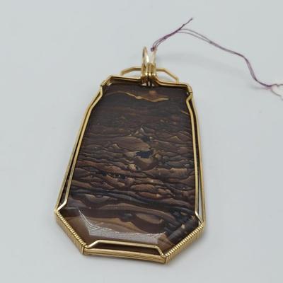14k Wrapped Semi Precious Stone Pendants (B1-BBL)