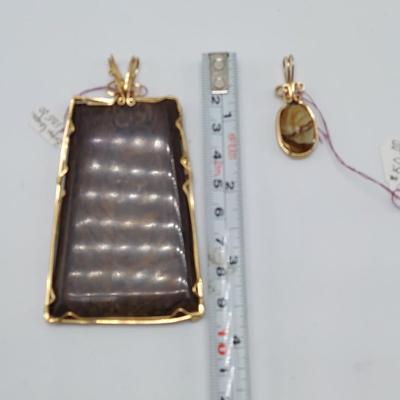 14k Wrapped Semi Precious Stone Pendants (B1-BBL)