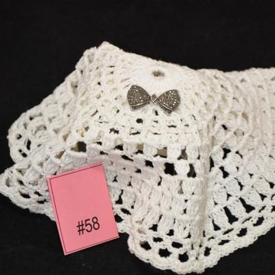 925 Sterling Silver & Marcasite Bow Pin 2.6g