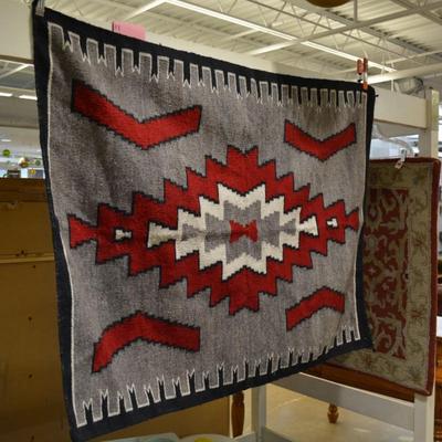 Vintage Navajo Wool Rug 47â€x35â€