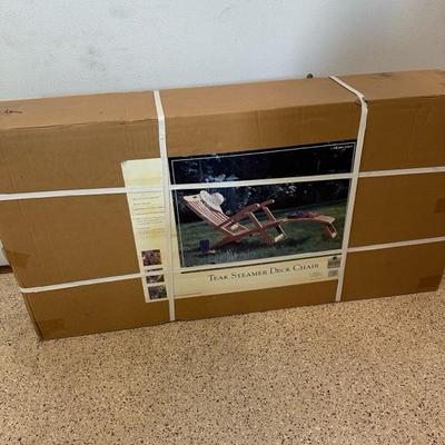 Lot 458 Teak deck chair, new inbox