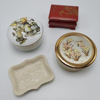 Ceramic Jewelry and Trinket Boxes by Tiffany & Co., Hummel, Lenox and more (FL-BBL)