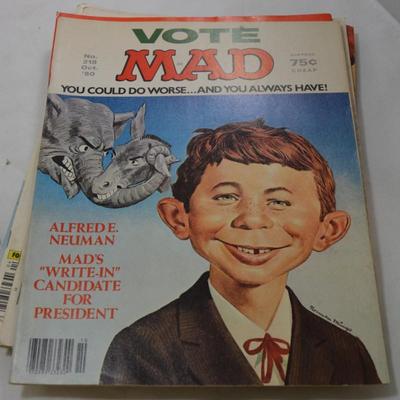 Lot of 10 Vintage 1980 MAD Magazines, Almost Complete Year
