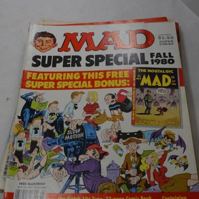 Lot of 10 Vintage 1980 MAD Magazines, Almost Complete Year