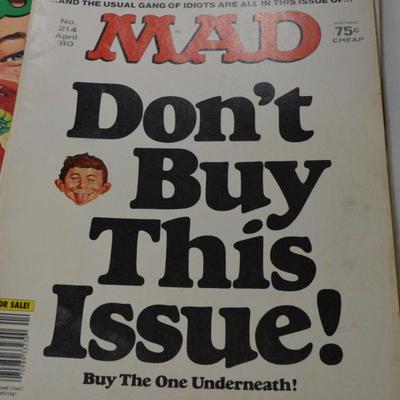 Lot of 10 Vintage 1980 MAD Magazines, Almost Complete Year