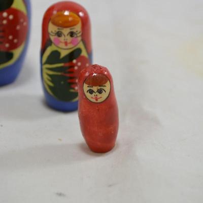 Ginger Haired 5 Piece Floral Russian Nesting Doll 6â€x3â€