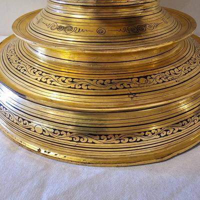 Vintage Gold Lacquer Offering Vessel & Picnic Basket (BS-JS)