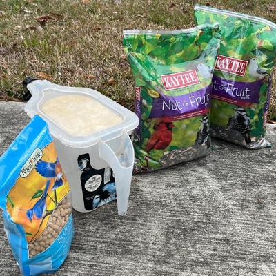 Assortment Of Eleven (11) Bird and Squirrel Feeders ~ With Food & Container Included