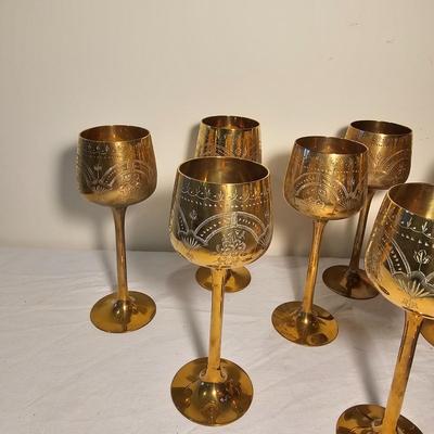 Set of 12 Engraved Brass Goblets (BS-JS)