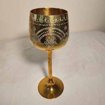Set of 12 Engraved Brass Goblets (BS-JS)