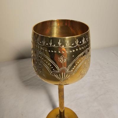 Set of 12 Engraved Brass Goblets (BS-JS)