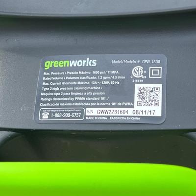 GREENWORKS ~ 1600PSI Electric Pressure Washer