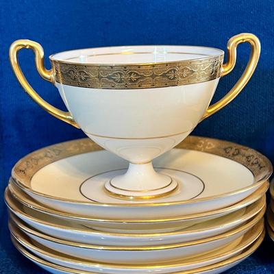 RARE Antique Mintons Bouillon Cups Saucers - Set of 10 + 2 Extra Saucers