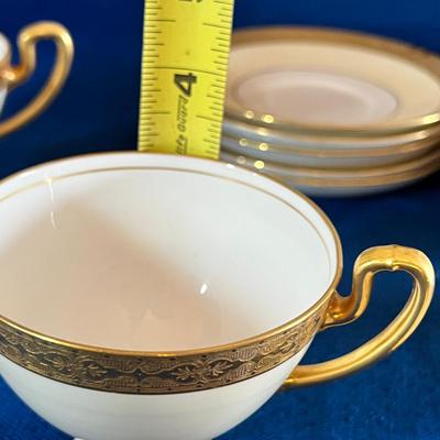 RARE Antique Mintons Bouillon Cups Saucers - Set of 10 + 2 Extra Saucers