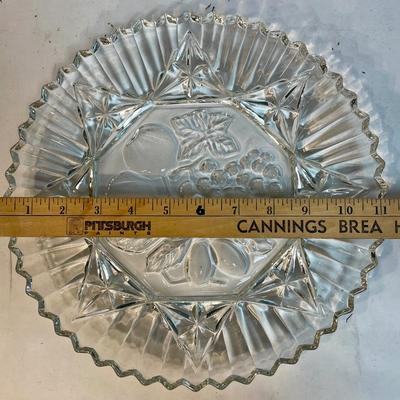 Scalloped-Edge Pressed Glass Fruit Platter