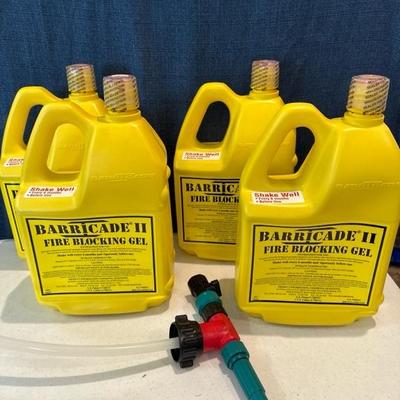 Lot 500 Barricade II fire blocking gel four 1 gallon bottles and sprayer attachment