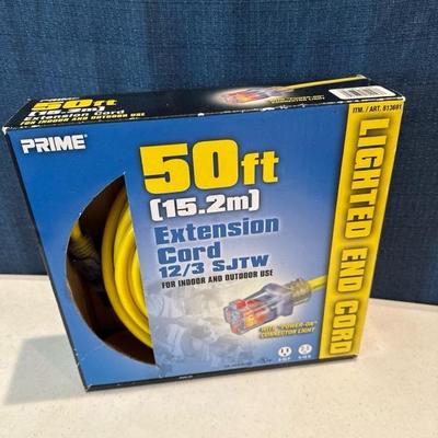 Lot 504, 50 foot lighted extension cord new inbox