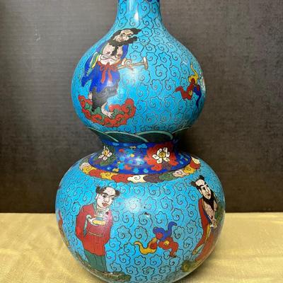 c. 18 Century Japanese CloisonnÃ© Enamel Double Gourd Vase