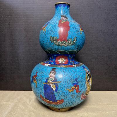 c. 18 Century Japanese CloisonnÃ© Enamel Double Gourd Vase