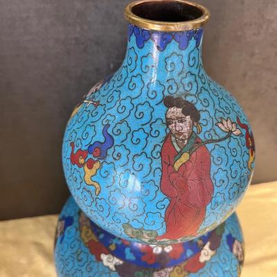 c. 18 Century Japanese CloisonnÃ© Enamel Double Gourd Vase