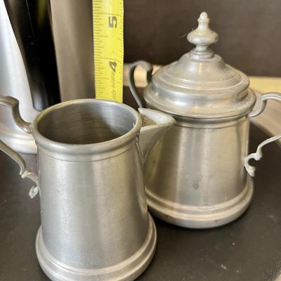 Vintage MCM Pewter Coffee Tea Serving Set - 5 Pieces