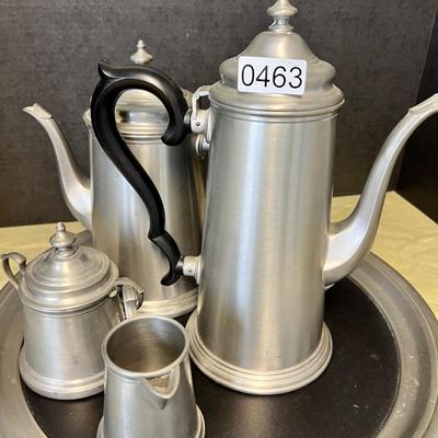 Vintage MCM Pewter Coffee Tea Serving Set - 5 Pieces