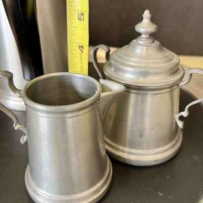 Vintage MCM Pewter Coffee Tea Serving Set - 5 Pieces