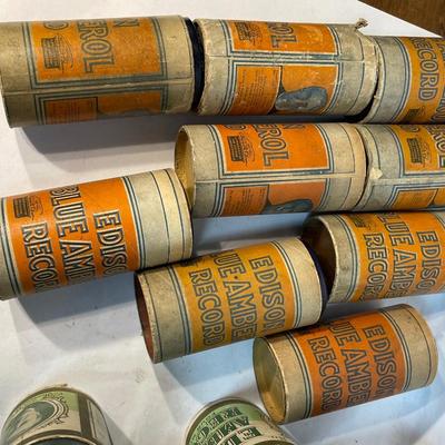 Lot of 17 Antique Edison Amber Record Rolls