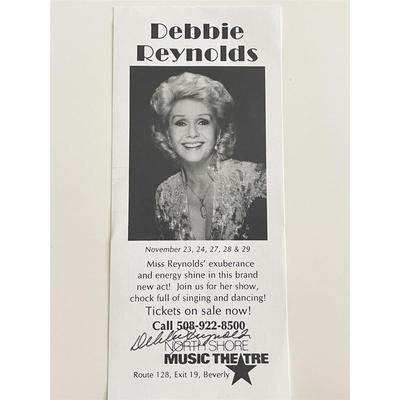 Debbie Reynolds signed flyer