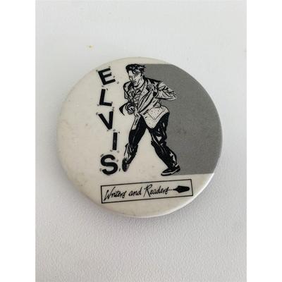 Elvis writers and readers vintage pin