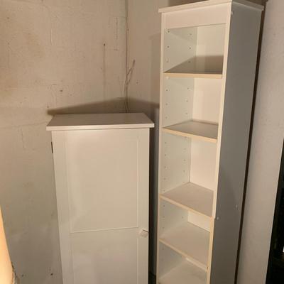 White Cabinet with Narrow Bookcase (BS-KW)