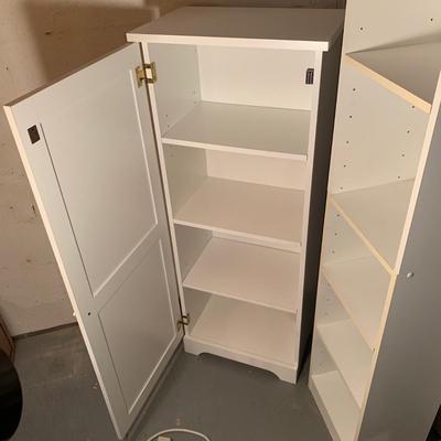 White Cabinet with Narrow Bookcase (BS-KW)