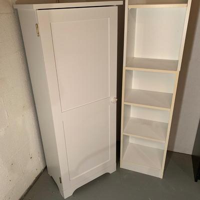White Cabinet with Narrow Bookcase (BS-KW)