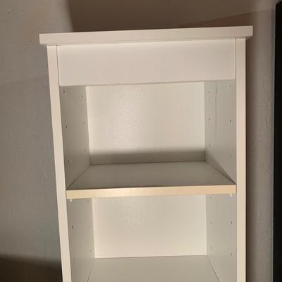 White Cabinet with Narrow Bookcase (BS-KW)