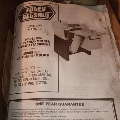 Foley Belsaw 12" Planer / Molder 2/ saw attachment.