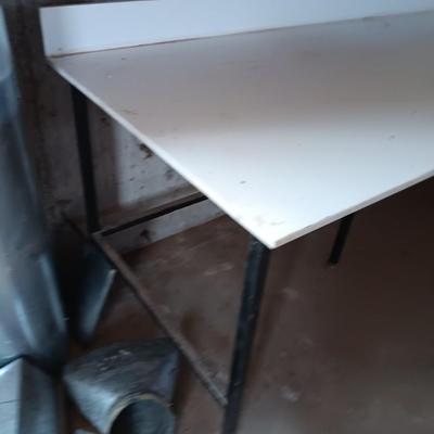 Long metal framed table / workbench / craft table