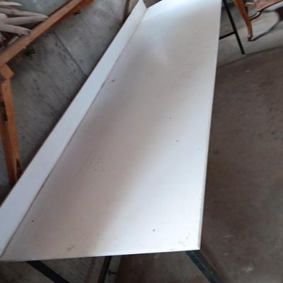 Long metal framed table / workbench / craft table