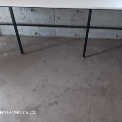 Long metal framed table / workbench / craft table