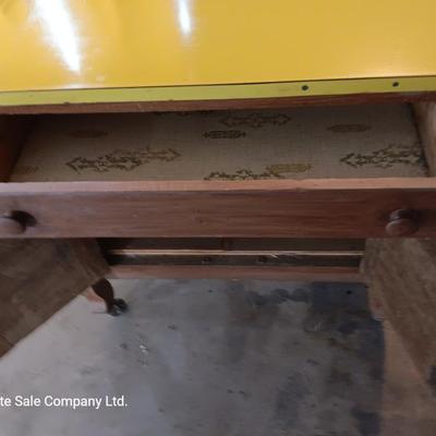 Antique cabinet with drawer and storage Framica top