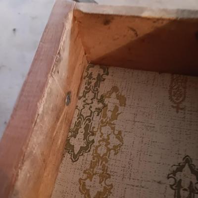 Antique cabinet with drawer and storage Framica top