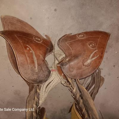 Antique Child sized leather saddle
