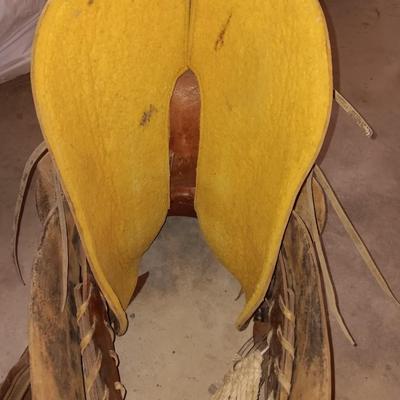 Antique Child sized leather saddle