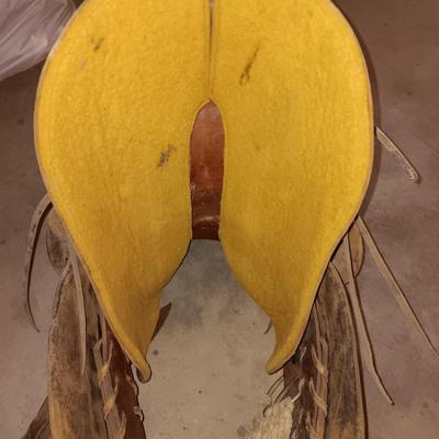 Antique Child sized leather saddle