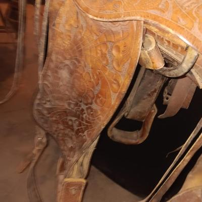 Antique leather saddle - Buck Steiner Maker Austin Texas