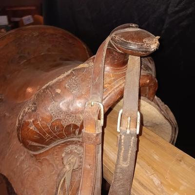 Antique leather saddle - Buck Steiner Maker Austin Texas